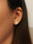 Pave Circle Earrings