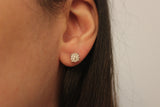 ROUND CLUSTER EARRINGS SET IN 4 PRONGS