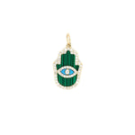 Hamsa on Gemstone Pendant