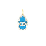 Hamsa on Gemstone Pendant