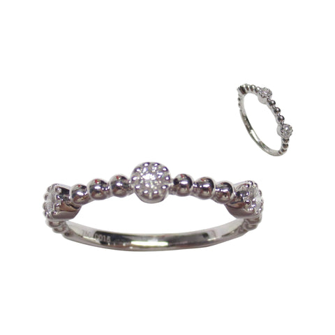 DIAMOND BEADED STACKABLE BAND THIS RING COMES IN 18KT WHITE GOLD, YELLOW GOLD AND ROSE GOLD  APPROX.0.14C