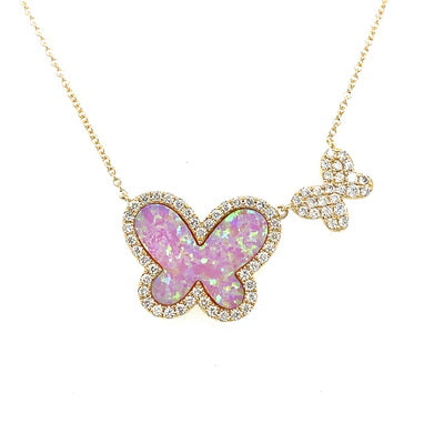 Double Butterfly Sparkle Necklace