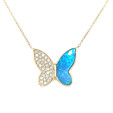 Diamond Gemstone Butterfly Necklace