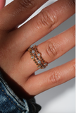 Diamond Round Beaded Ring