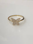 Pave Diamond Butterfly Ring