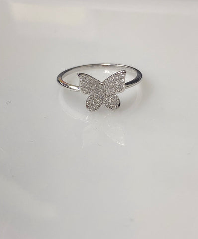Pave Diamond Butterfly Ring
