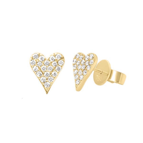 Pave Diamond Heart Earrings